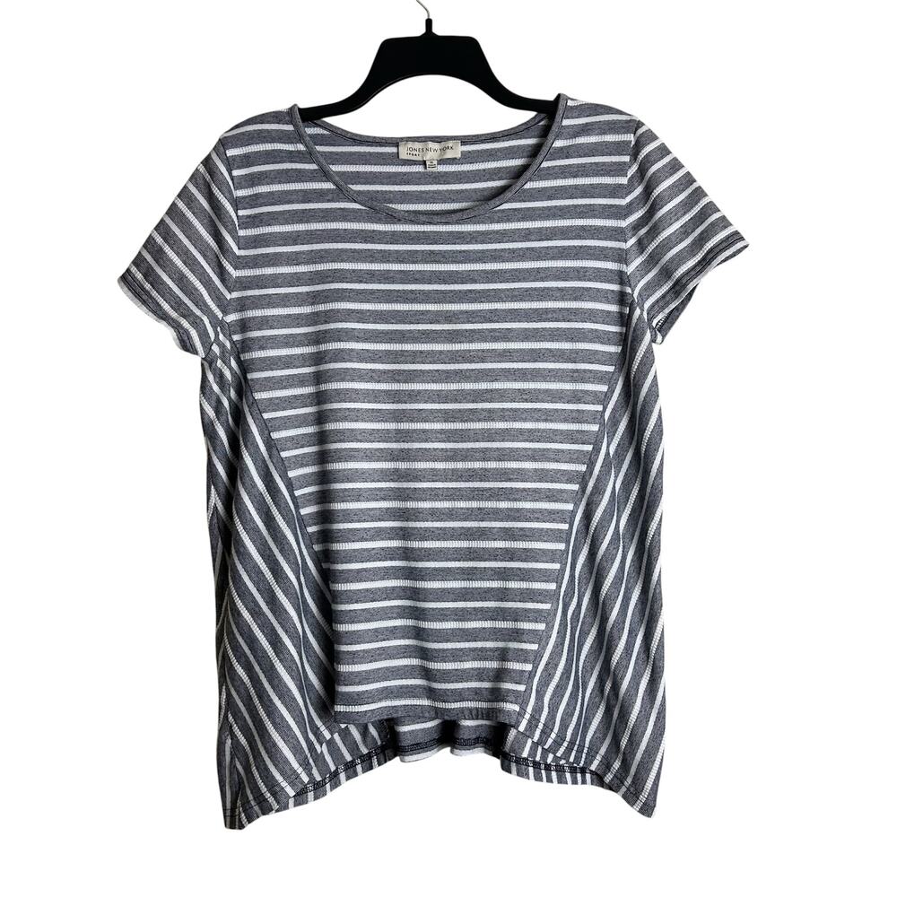 Jones New York XL Women's Blue White Striped Top
